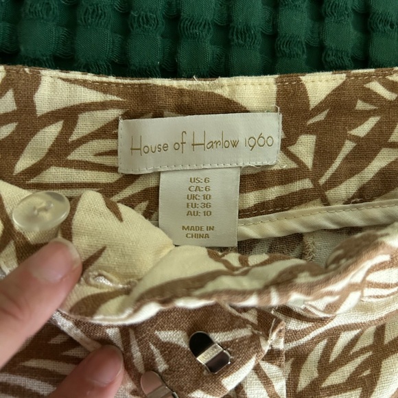 House of Harlow Wide Leg Pleated Linen blend Pant - Picture 6 of 6